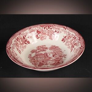 Rare Tonquin Red/Pink Royal Staffordshire Clarice Cliff Coupe Cereal Bowl